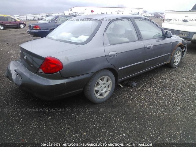 KNAFB121X35284032 - 2003 KIA SPECTRA LS GRAY photo 4