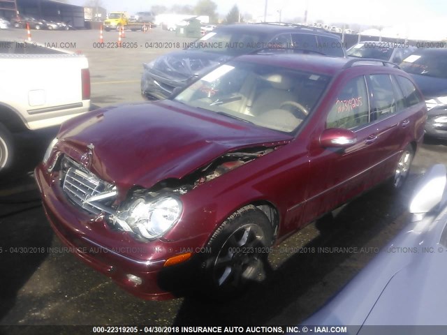 WDBRH81J95F623139 - 2005 MERCEDES-BENZ C 240 SPORTWAGON 4MATIC RED photo 2