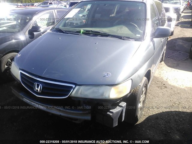 5FNRL18042B026291 - 2002 HONDA ODYSSEY EXL ვერცხლისფერი ფოტო 2