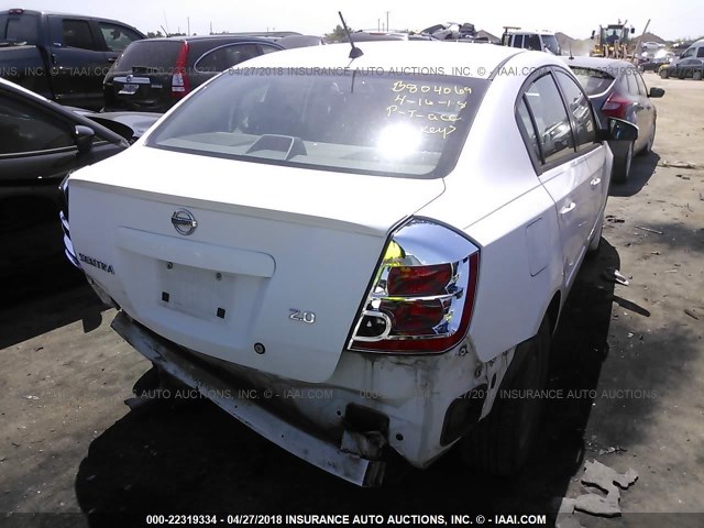 3N1AB61EX7L702855 - 2007 NISSAN SENTRA 2.0/2.0S/2.0SL WHITE photo 4