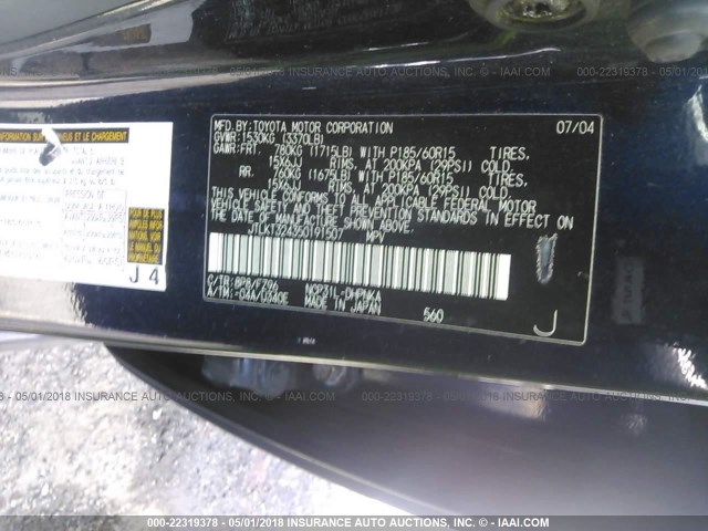 JTLKT324350191507 - 2005 TOYOTA SCION XB Tünd mavi foto 9