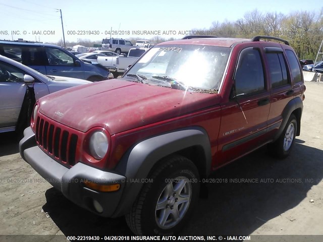 1J4GL48K73W605048 - 2003 JEEP LIBERTY SPORT/FREEDOM RED photo 2