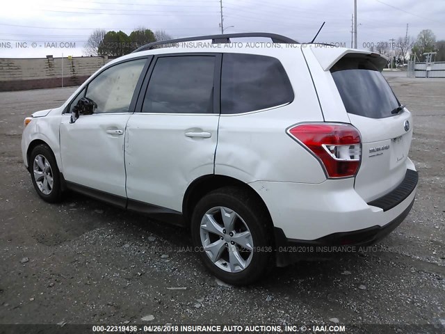 JF2SJAHC4FH589382 - 2015 SUBARU FORESTER 2.5I LIMITED WHITE photo 3