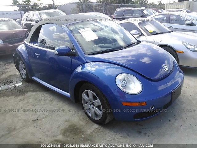 3VWRF31Y37M406354 - 2007 VOLKSWAGEN NEW BEETLE CONVERTIBLE OPTION PKG 1 BLUE photo 1