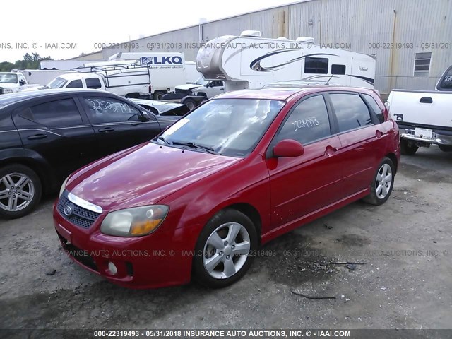 KNAFE161085021279 - 2008 KIA SPECTRA5 5 SX RED photo 2