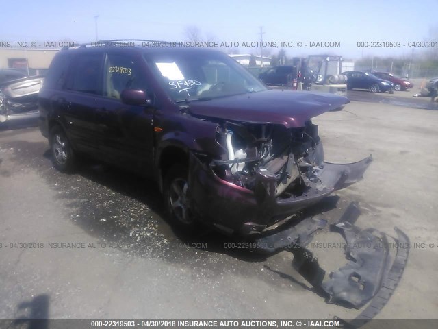 5FNYF184X7B007984 - 2007 HONDA PILOT EX MAROON photo 1