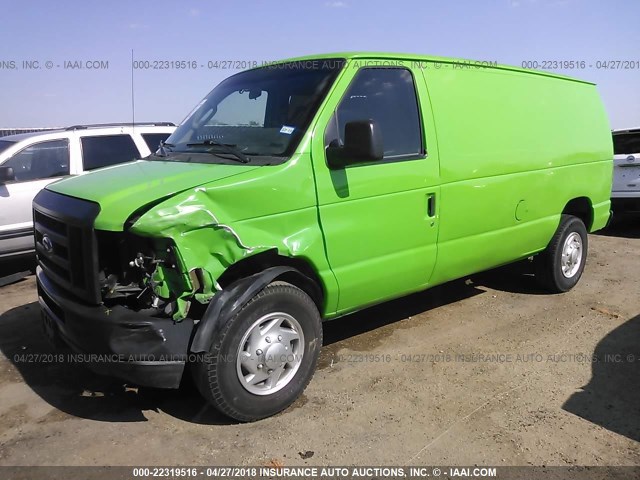 1FTNE2EW7CDA19710 - 2012 FORD ECONOLINE E250 VAN GREEN photo 2