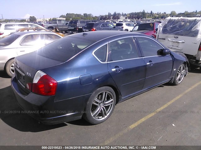 JNKAY01E76M103360 - 2006 INFINITI M35 SPORT BLUE photo 4