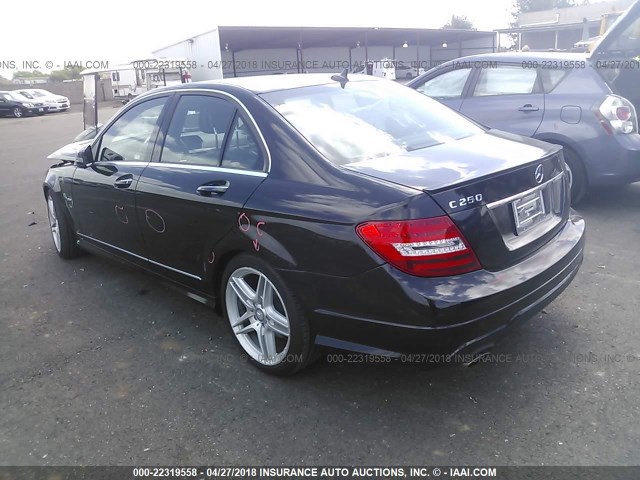 WDDGF4HB6CR214250 - 2012 MERCEDES-BENZ C 250 BLACK photo 3