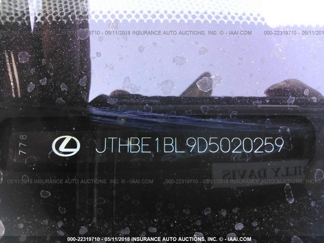 JTHBE1BL9D5020259 - 2013 LEXUS GS 350 BLACK photo 9