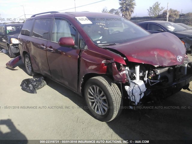 5TDYZ3DC2HS850283 - 2017 TOYOTA SIENNA XLE/LIMITED BURGUNDY photo 1