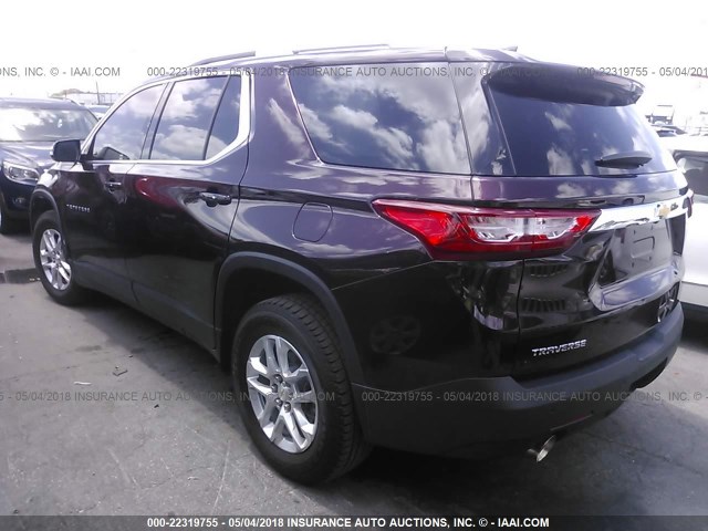 1GNERGKW6JJ148355 - 2018 CHEVROLET TRAVERSE LT BURGUNDY photo 3