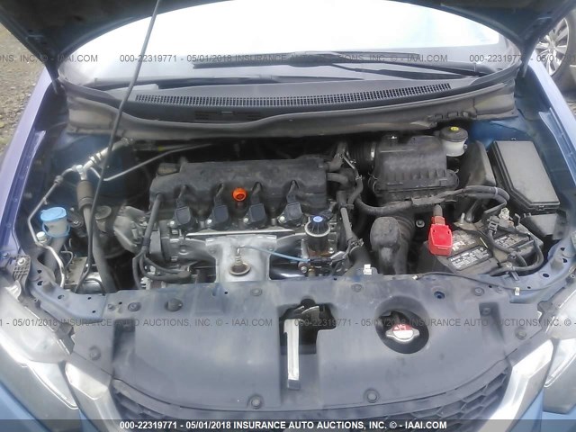 19XFB2F94EE240222 - 2014 HONDA CIVIC EXL BLUE photo 10