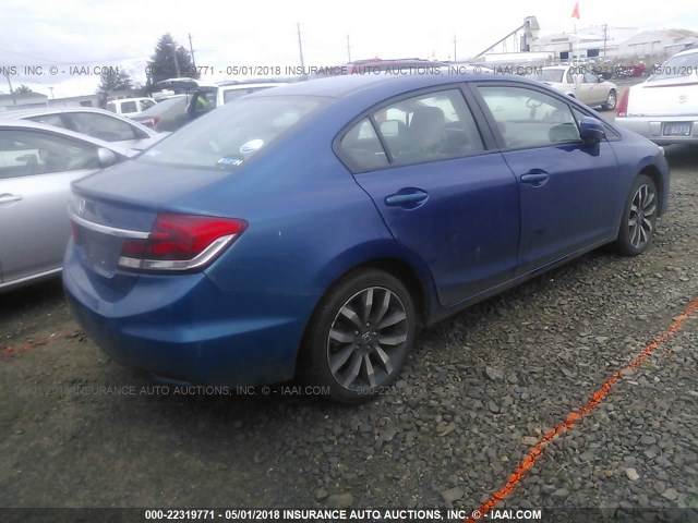 19XFB2F94EE240222 - 2014 HONDA CIVIC EXL BLUE photo 4