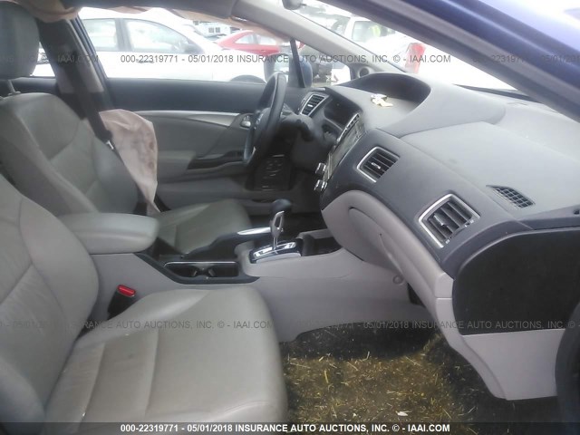 19XFB2F94EE240222 - 2014 HONDA CIVIC EXL BLUE photo 5