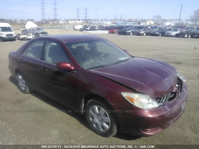 4T1BE32K73U245753 - 2003 TOYOTA CAMRY LE/XLE/SE RED photo 1