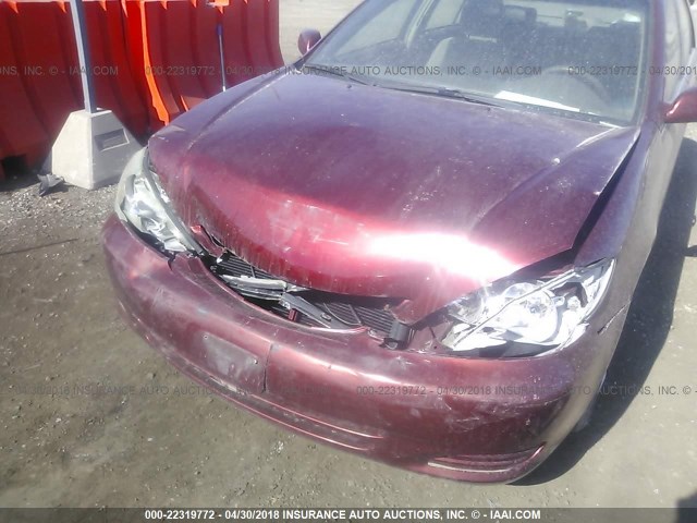 4T1BE32K73U245753 - 2003 TOYOTA CAMRY LE/XLE/SE RED photo 6