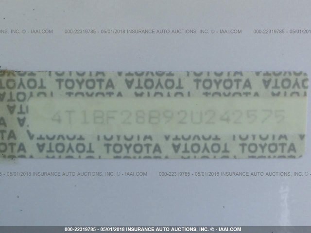 4T1BF28B92U242575 - 2002 TOYOTA AVALON XL/XLS WHITE photo 9