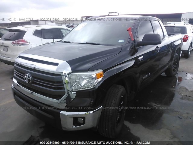 5TFRY5F19EX169445 - 2014 TOYOTA TUNDRA DOUBLE CAB SR/SR5 BLACK photo 2