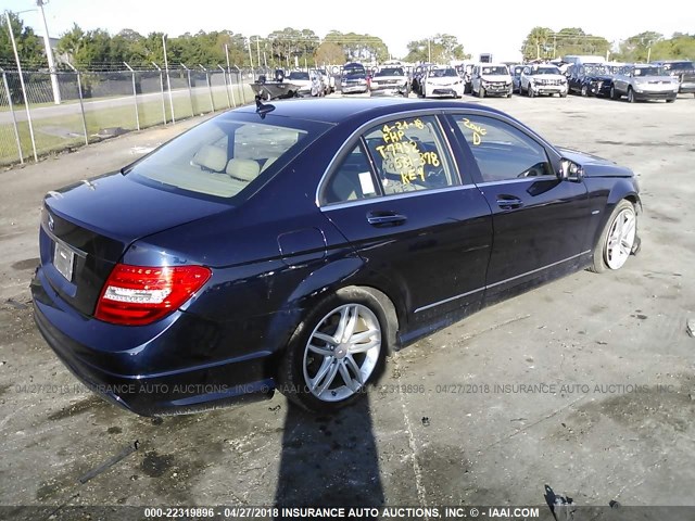 WDDGF4HB5CR222033 - 2012 MERCEDES-BENZ C 250 BLUE photo 4