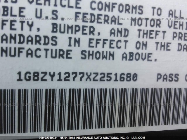 1G8ZY1277XZ251680 - 1999 SATURN SC2 WHITE photo 9