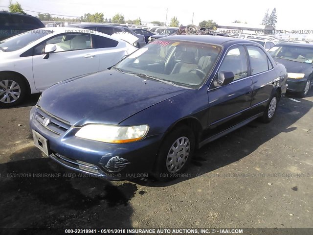 1HGCF86652A033838 - 2002 HONDA ACCORD VALUE BLUE photo 2