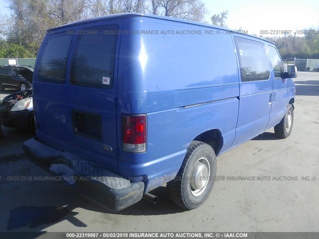 1FTNE24283HA50181 - 2003 FORD ECONOLINE E250 VAN BLUE photo 4