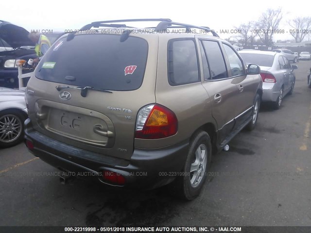 KM8SC73D04U754839 - 2004 HYUNDAI SANTA FE GLS/LX BEIGE photo 4