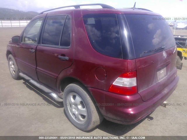 4JGAB54E82A340149 - 2002 MERCEDES-BENZ ML 320 MAROON photo 3