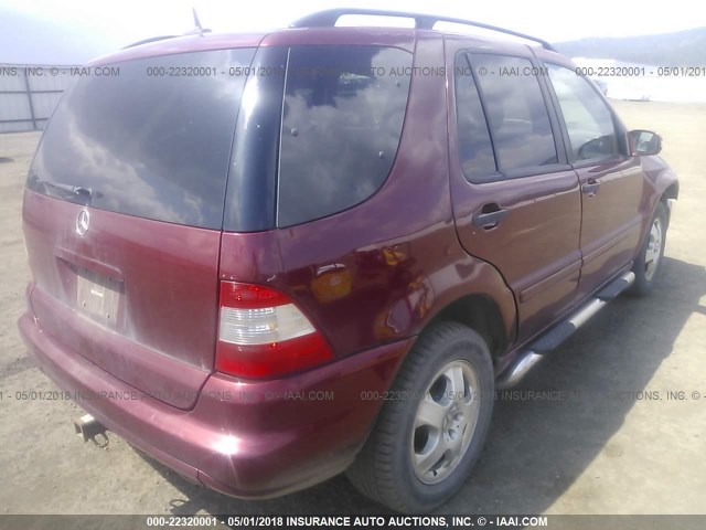 4JGAB54E82A340149 - 2002 MERCEDES-BENZ ML 320 MAROON photo 4