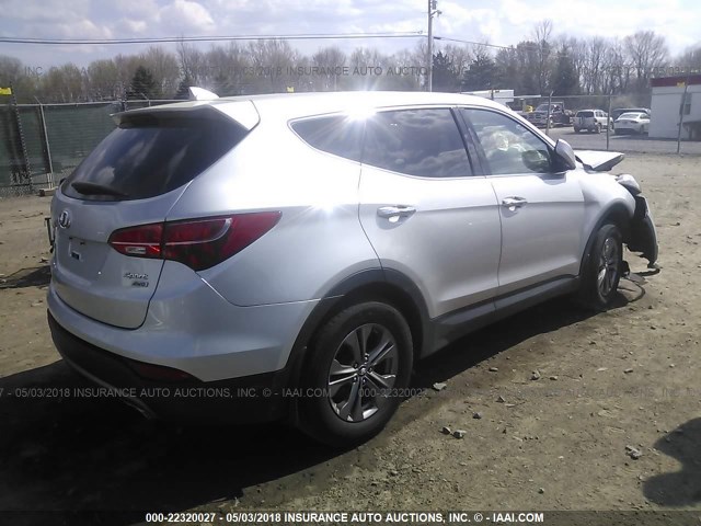 5XYZTDLBXDG071368 - 2013 HYUNDAI SANTA FE SPORT  SILVER photo 4