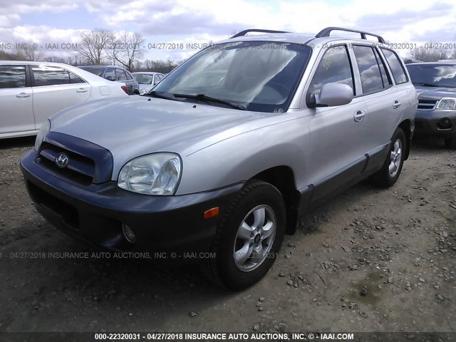 KM8SC73D95U902102 - 2005 HYUNDAI SANTA FE GLS/LX SILVER photo 2