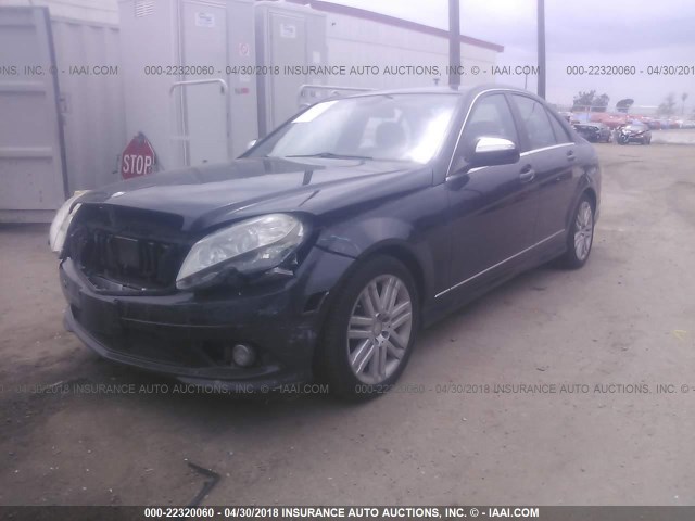 WDDGF81X28F056317 - 2008 MERCEDES-BENZ C 300 4MATIC BLACK photo 2