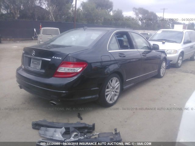 WDDGF81X28F056317 - 2008 MERCEDES-BENZ C 300 4MATIC BLACK photo 4