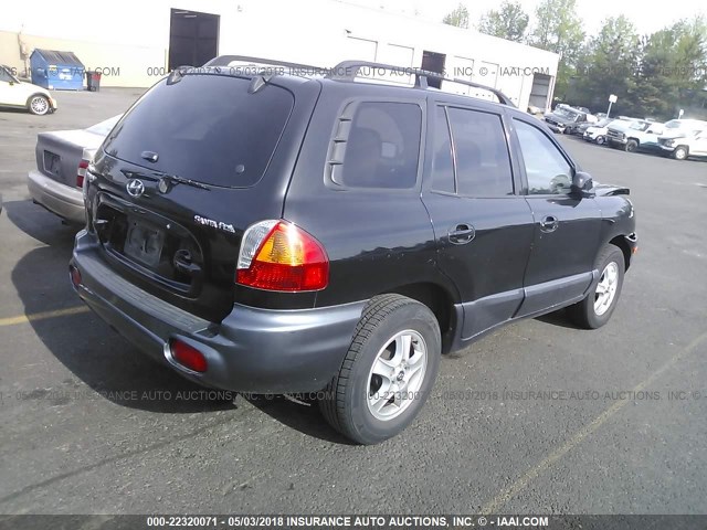 KM8SB12B34U656968 - 2004 HYUNDAI SANTA FE GL BLACK photo 4