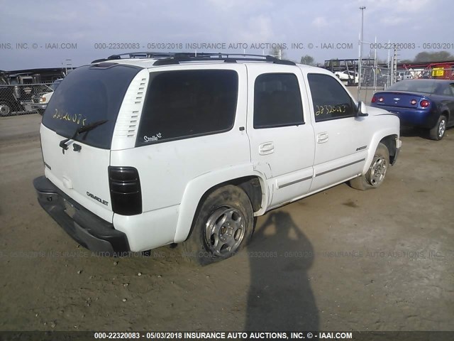 1GNEK13Z52J201980 - 2002 CHEVROLET TAHOE K1500 WHITE photo 4