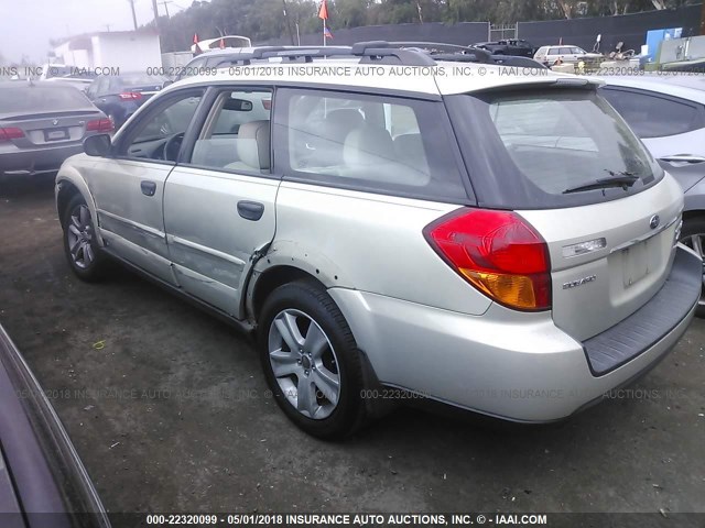 4S4BP61C677332926 - 2007 SUBARU LEGACY OUTBACK 2.5I GREEN photo 3