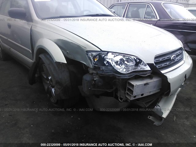 4S4BP61C677332926 - 2007 SUBARU LEGACY OUTBACK 2.5I GREEN photo 6