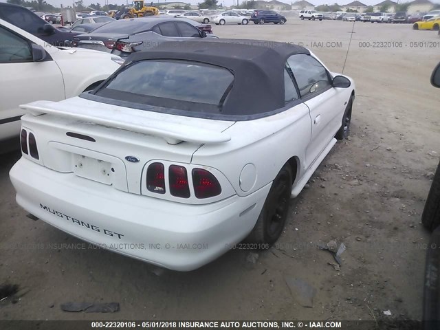 1FAFP45X5WF160874 - 1998 FORD MUSTANG GT WHITE photo 4