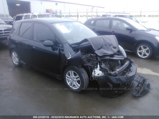 JHMGD38627S063689 - 2007 HONDA FIT S BLACK photo 1