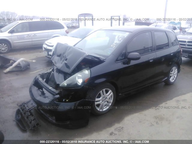 JHMGD38627S063689 - 2007 HONDA FIT S BLACK photo 2