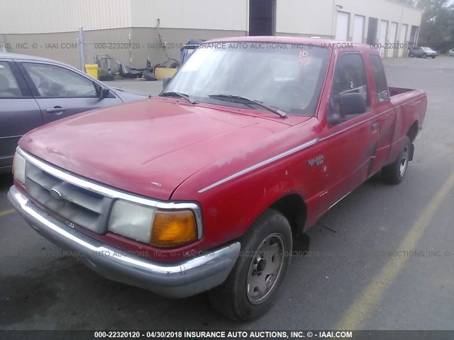 1FTCR14A7SPA03905 - 1995 FORD RANGER SUPER CAB RED photo 2