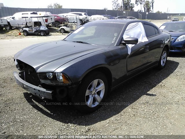 2C3CDXBG2DH688478 - 2013 DODGE CHARGER SE GRAY photo 2