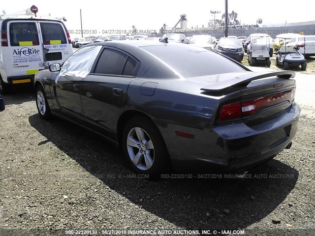 2C3CDXBG2DH688478 - 2013 DODGE CHARGER SE GRAY photo 3