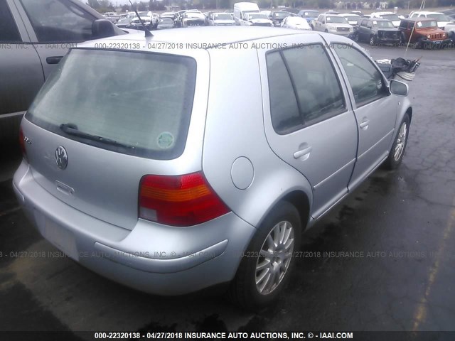 9BWGK61J134065557 - 2003 VOLKSWAGEN GOLF GLS SILVER photo 4