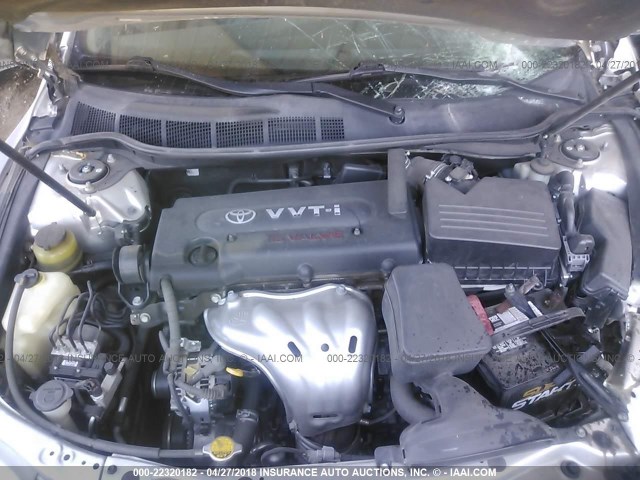 4T1BE46K58U226688 - 2008 TOYOTA CAMRY CE/LE/XLE/SE SILVER photo 10