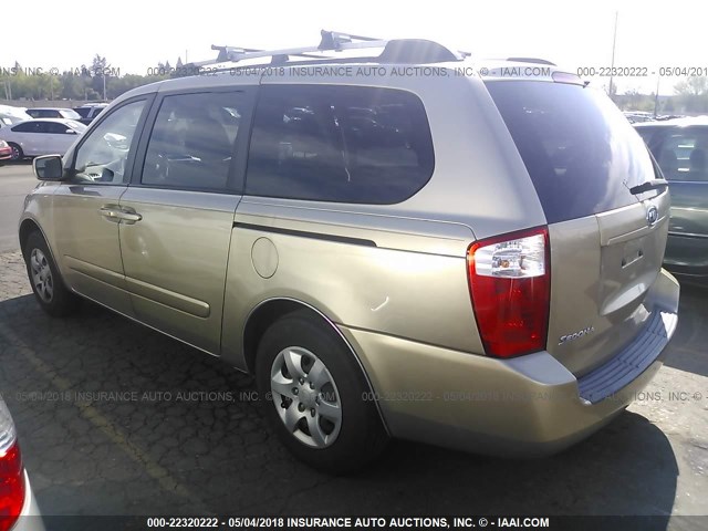 KNDMB233086256175 - 2008 KIA SEDONA EX/LX GOLD photo 3