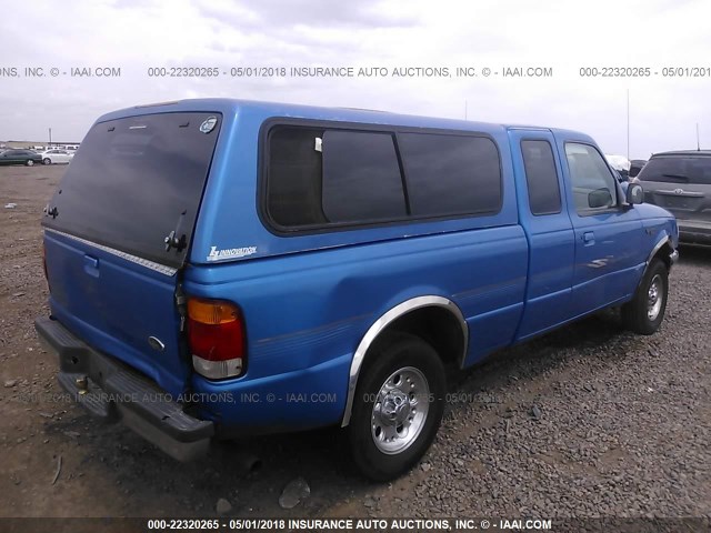 1FTYR14U1WPA79710 - 1998 FORD RANGER SUPER CAB BLUE photo 4