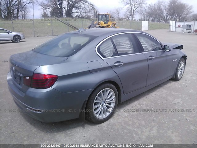 WBA5A7C51ED617763 - 2014 BMW 528 XI SILVER photo 4