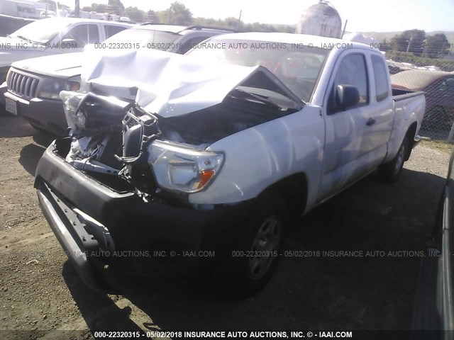 5TFTX4CN5FX060573 - 2015 TOYOTA TACOMA ACCESS CAB WHITE photo 2